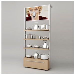 Exhibición de muebles de pared para utensilios de cocina