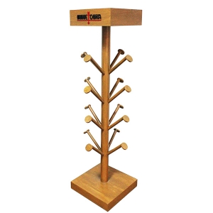 expositor de sombreros de madera
